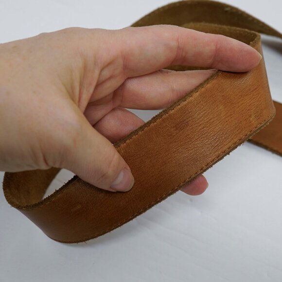 Vintage 90s Brown Leather Coastal Cowgirl Western Silver Tone Long Belt main image 4